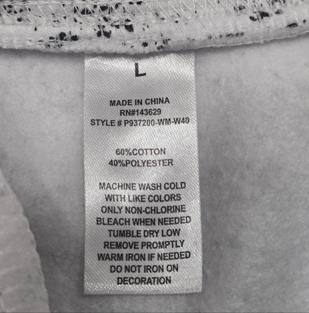 Public Supply Co. Men's Speckled Jogger Pants in White/Black Size L - Picture 8 of 8